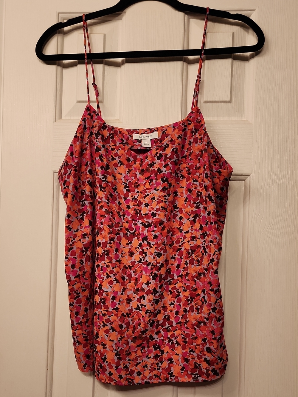 Nine West Pink Orange Floral Print Cami